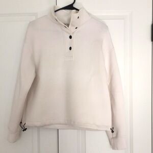 Zara white scuba drawstring top size S